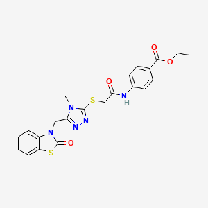 B3005774 ethyl 4-(2-((4-methyl-5-((2-oxobenzo[d]thiazol-3(2H)-yl)methyl)-4H-1,2,4-triazol-3-yl)thio)acetamido)benzoate CAS No. 847400-52-6