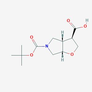 B3005775 Racemic-(3R,3aS,6aS)-5-(tert-butoxycarbonyl)hexahydro-2H-furo[2,3-c]pyrrole-3-carboxylic acid CAS No. 1273566-11-2