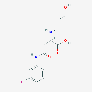 molecular formula C13H17FN2O4 B3005780 4-((3-氟苯基)氨基)-2-((3-羟丙基)氨基)-4-氧代丁酸 CAS No. 1048006-14-9