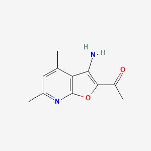 molecular formula C11H12N2O2 B3005787 1-(3-氨基-4,6-二甲基呋并[2,3-b]吡啶-2-基)乙酮 CAS No. 260549-55-1