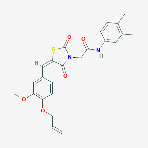 molecular formula C24H24N2O5S B300580 2-{5-[4-(allyloxy)-3-methoxybenzylidene]-2,4-dioxo-1,3-thiazolidin-3-yl}-N-(3,4-dimethylphenyl)acetamide 