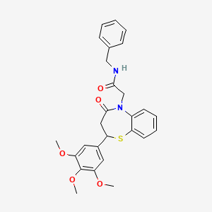 N-benzyl-2-(4-oxo-2-(3,4,5-trimethoxyphenyl)-3,4-dihydrobenzo[b][1,4]thiazepin-5(2H)-yl)acetamide