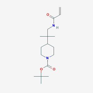 molecular formula C17H30N2O3 B3005819 Tert-butyl 4-[2-methyl-1-(prop-2-enoylamino)propan-2-yl]piperidine-1-carboxylate CAS No. 2411243-15-5