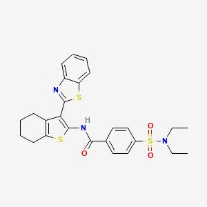 N-[3-(1,3-benzothiazol-2-yl)-4,5,6,7-tetrahydro-1-benzothiophen-2-yl]-4-(diethylsulfamoyl)benzamide