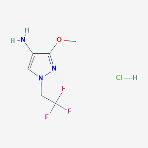 molecular formula C6H9ClF3N3O B3005828 3-Methoxy-1-(2,2,2-trifluoroethyl)-1H-pyrazol-4-amine hydrochloride CAS No. 1197235-31-6