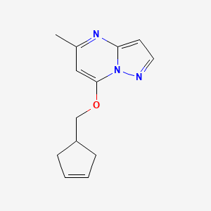 molecular formula C13H15N3O B3005834 7-[(Cyclopent-3-en-1-yl)methoxy]-5-methylpyrazolo[1,5-a]pyrimidine CAS No. 2200066-94-8