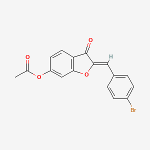 molecular formula C17H11BrO4 B3005837 (Z)-2-(4-bromobenzylidene)-3-oxo-2,3-dihydrobenzofuran-6-yl acetate CAS No. 622358-32-1