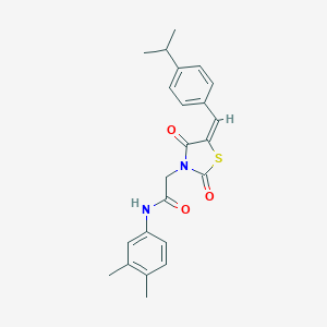 molecular formula C23H24N2O3S B300584 N-(3,4-dimethylphenyl)-2-[5-(4-isopropylbenzylidene)-2,4-dioxo-1,3-thiazolidin-3-yl]acetamide 