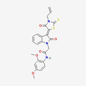 molecular formula C24H21N3O5S2 B3005842 2-[(3Z)-3-(3-Allyl-4-oxo-2-thioxo-1,3-thiazolidin-5-ylidene)-2-oxo-2,3-dihydro-1H-indol-1-YL]-N-(2,4-dimethoxyphenyl)acetamide CAS No. 617694-82-3