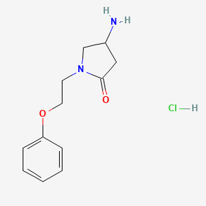 molecular formula C12H17ClN2O2 B3005845 4-氨基-1-(2-苯氧基乙基)吡咯烷-2-酮盐酸盐 CAS No. 1354950-83-6