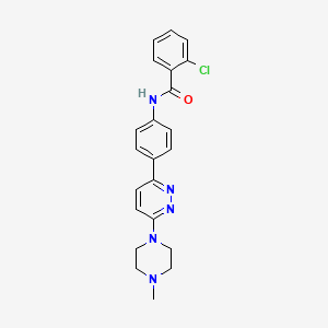 molecular formula C22H22ClN5O B3005846 2-chloro-N-(4-(6-(4-methylpiperazin-1-yl)pyridazin-3-yl)phenyl)benzamide CAS No. 941895-58-5