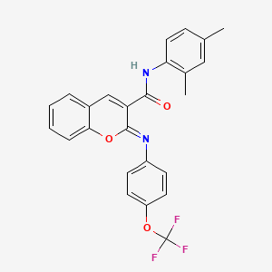 molecular formula C25H19F3N2O3 B3005848 (2Z)-N-(2,4-dimethylphenyl)-2-{[4-(trifluoromethoxy)phenyl]imino}-2H-chromene-3-carboxamide CAS No. 1327168-38-6
