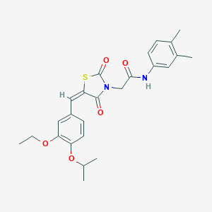 molecular formula C25H28N2O5S B300587 N-(3,4-dimethylphenyl)-2-[5-(3-ethoxy-4-isopropoxybenzylidene)-2,4-dioxo-1,3-thiazolidin-3-yl]acetamide 