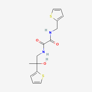 molecular formula C14H16N2O3S2 B3005888 N1-(2-hydroxy-2-(thiophen-2-yl)propyl)-N2-(thiophen-2-ylmethyl)oxalamide CAS No. 1351609-51-2