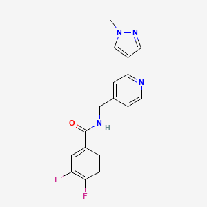 molecular formula C17H14F2N4O B3005893 3,4-difluoro-N-((2-(1-methyl-1H-pyrazol-4-yl)pyridin-4-yl)methyl)benzamide CAS No. 2034227-69-3