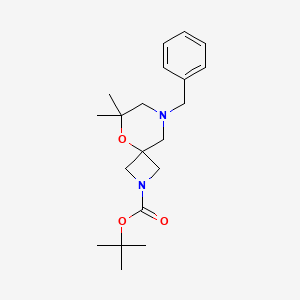 molecular formula C20H30N2O3 B3005897 Tert-butyl 8-benzyl-6,6-dimethyl-5-oxa-2,8-diazaspiro[3.5]nonane-2-carboxylate CAS No. 1803602-11-0