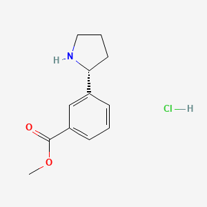 molecular formula C12H16ClNO2 B3005898 盐酸(R)-甲基 3-(吡咯烷-2-基)苯甲酸酯 CAS No. 1354721-23-5