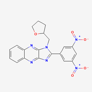 molecular formula C20H16N6O5 B3005904 2-(3,5-二硝基苯基)-1-(四氢呋喃-2-基甲基)-1H-咪唑并[4,5-b]喹喔啉 CAS No. 881547-61-1