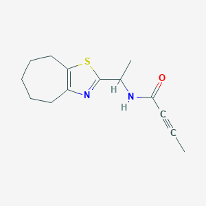 molecular formula C14H18N2OS B3005907 N-[1-(5,6,7,8-Tetrahydro-4H-cyclohepta[d][1,3]thiazol-2-yl)ethyl]but-2-ynamide CAS No. 2411318-09-5