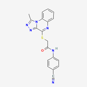 molecular formula C19H14N6OS B3005914 N-(4-cyanophenyl)-2-((1-methyl-[1,2,4]triazolo[4,3-a]quinoxalin-4-yl)thio)acetamide CAS No. 1359031-46-1