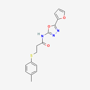 molecular formula C16H15N3O3S B3005917 N-(5-(furan-2-yl)-1,3,4-oxadiazol-2-yl)-3-(p-tolylthio)propanamide CAS No. 895467-22-8