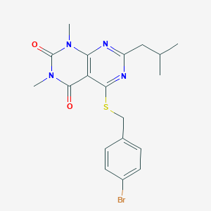 5-((4-bromobenzyl)thio)-7-isobutyl-1,3-dimethylpyrimido[4,5-d]pyrimidine-2,4(1H,3H)-dione