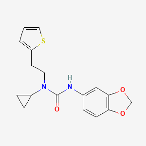 molecular formula C17H18N2O3S B3005928 3-(Benzo[d][1,3]dioxol-5-yl)-1-cyclopropyl-1-(2-(thiophen-2-yl)ethyl)urea CAS No. 1396793-48-8