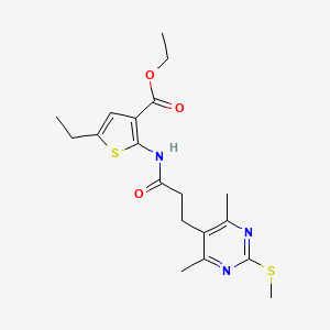 Ethyl 2-{3-[4,6-dimethyl-2-(methylsulfanyl)pyrimidin-5-yl]propanamido}-5-ethylthiophene-3-carboxylate