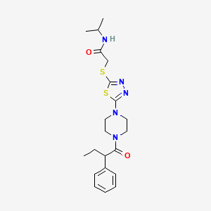 N-isopropyl-2-((5-(4-(2-phenylbutanoyl)piperazin-1-yl)-1,3,4-thiadiazol-2-yl)thio)acetamide