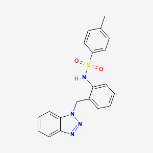 molecular formula C20H18N4O2S B3005938 N-[2-(苯并三唑-1-基甲基)苯基]-4-甲基苯磺酰胺 CAS No. 303777-74-4