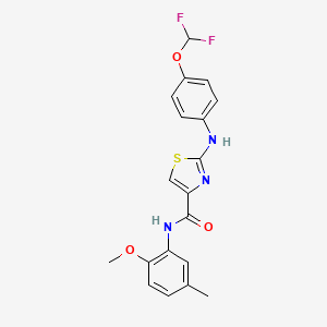 molecular formula C19H17F2N3O3S B3005940 2-((4-(difluoromethoxy)phenyl)amino)-N-(2-methoxy-5-methylphenyl)thiazole-4-carboxamide CAS No. 1172483-60-1