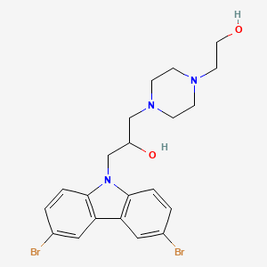 molecular formula C21H25Br2N3O2 B3005944 1-(3,6-二溴-9H-咔唑-9-基)-3-(4-(2-羟乙基)哌嗪-1-基)丙烷-2-醇 CAS No. 539806-31-0