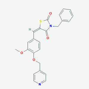 molecular formula C24H20N2O4S B300595 3-Benzyl-5-[3-methoxy-4-(4-pyridinylmethoxy)benzylidene]-1,3-thiazolidine-2,4-dione 