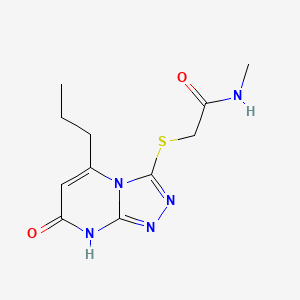 molecular formula C11H15N5O2S B3005952 N-methyl-2-((7-oxo-5-propyl-7,8-dihydro-[1,2,4]triazolo[4,3-a]pyrimidin-3-yl)thio)acetamide CAS No. 891125-55-6