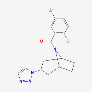 molecular formula C16H16BrClN4O B3005953 8-(5-溴-2-氯苯甲酰)-3-(1H-1,2,3-三唑-1-基)-8-氮杂双环[3.2.1]辛烷 CAS No. 2210054-11-6