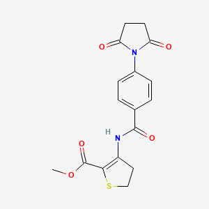 molecular formula C17H16N2O5S B3005955 Methyl 3-(4-(2,5-dioxopyrrolidin-1-yl)benzamido)-4,5-dihydrothiophene-2-carboxylate CAS No. 330190-76-6