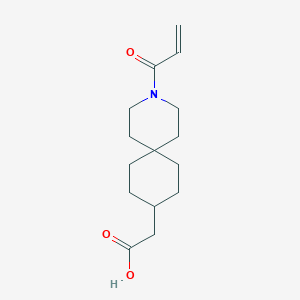molecular formula C15H23NO3 B3005956 2-(3-丙-2-烯酰-3-氮杂螺[5.5]十一烷-9-基)乙酸 CAS No. 2567498-86-4