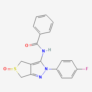 N-(2-(4-fluorophenyl)-5-oxido-4,6-dihydro-2H-thieno[3,4-c]pyrazol-3-yl)benzamide