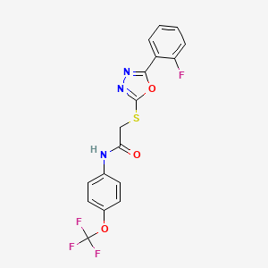 2-((5-(2-fluorophenyl)-1,3,4-oxadiazol-2-yl)thio)-N-(4-(trifluoromethoxy)phenyl)acetamide