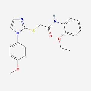 molecular formula C20H21N3O3S B3005978 N-(2-ethoxyphenyl)-2-((1-(4-methoxyphenyl)-1H-imidazol-2-yl)thio)acetamide CAS No. 688336-18-7