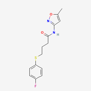 molecular formula C14H15FN2O2S B3005979 4-((4-fluorophenyl)thio)-N-(5-methylisoxazol-3-yl)butanamide CAS No. 941966-69-4