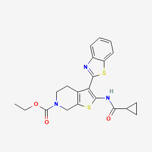 ethyl 3-(benzo[d]thiazol-2-yl)-2-(cyclopropanecarboxamido)-4,5-dihydrothieno[2,3-c]pyridine-6(7H)-carboxylate
