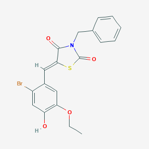 molecular formula C19H16BrNO4S B300599 3-Benzyl-5-(2-bromo-5-ethoxy-4-hydroxybenzylidene)-1,3-thiazolidine-2,4-dione 