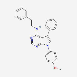 molecular formula C27H24N4O B3005994 7-(4-methoxyphenyl)-5-phenyl-N-(2-phenylethyl)-7H-pyrrolo[2,3-d]pyrimidin-4-amine CAS No. 477227-95-5