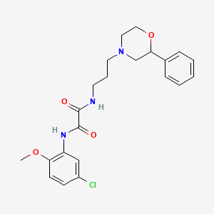 molecular formula C22H26ClN3O4 B3005996 N1-(5-chloro-2-methoxyphenyl)-N2-(3-(2-phenylmorpholino)propyl)oxalamide CAS No. 954084-78-7