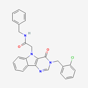 N-benzyl-2-(3-(2-chlorobenzyl)-4-oxo-3H-pyrimido[5,4-b]indol-5(4H)-yl)acetamide