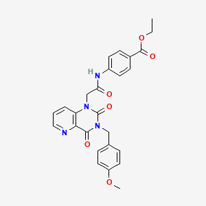 ethyl 4-(2-(3-(4-methoxybenzyl)-2,4-dioxo-3,4-dihydropyrido[3,2-d]pyrimidin-1(2H)-yl)acetamido)benzoate