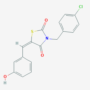 molecular formula C17H12ClNO3S B300602 3-(4-Chlorobenzyl)-5-(3-hydroxybenzylidene)-1,3-thiazolidine-2,4-dione 
