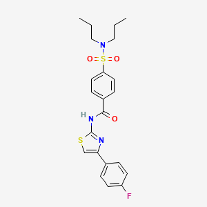 molecular formula C22H24FN3O3S2 B3006022 4-(dipropylsulfamoyl)-N-[4-(4-fluorophenyl)-1,3-thiazol-2-yl]benzamide CAS No. 313549-99-4