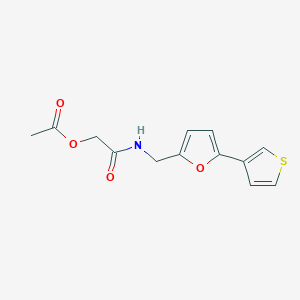 2-Oxo-2-(((5-(thiophen-3-yl)furan-2-yl)methyl)amino)ethyl acetate